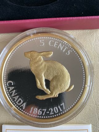 2017 Canada Big Coin Series Colville Rabbit 5 Oz.  Silver Gilt Proof