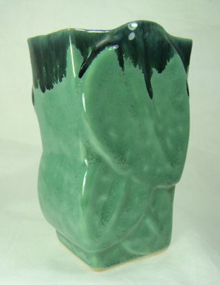 Vintage Signed Anna Van Briggle Ivy Leaf Vase Colo Springs Volcanic Drip Glaze