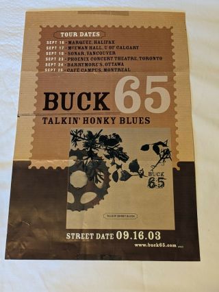 2003 Buck 65 Talkin Honky Blues Tour Release Poster 17 " X 11 " Canada Rap
