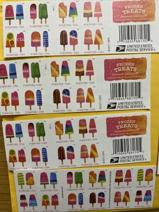 2017 Usps Forever Stamp - Frozen Treats - Forever 100x 65 Dlrs