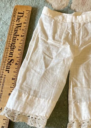 Gorgeous Antique Cotton Pantaloons For French / German Bisque Doll 3