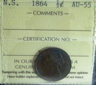 Canada Nova Scotia 1864 1/2 Cent - - Certified Coin