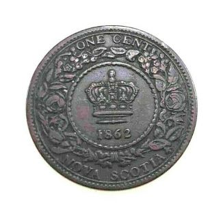 Nova Scotia Canada 1862 Cent Penny Queen Victoria Km 8.  2