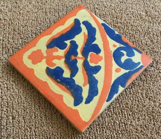 2 Vintage 1920s Catalina Monterey American Art Pottery Tile CALIFORNIA MISSION - 1 2