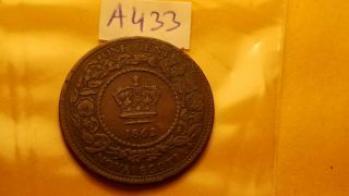 Canada Pre Confederation Nova Scotia 1862 One Cent Coin Id A433.