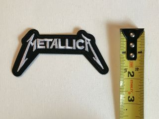 Metallica Logo White Black Embroidered Iron On Patch Thrash Metal Rock 3