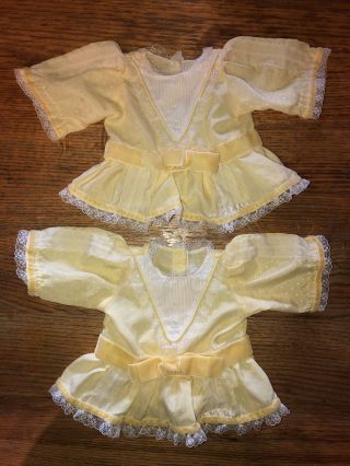 Twin Vintage Cabbage Patch Kid Yellow Dress With Bow Sundress