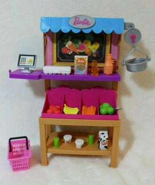 Barbie You Can Be Anything Grocery Stand Farmers Market Store & Food Accessories