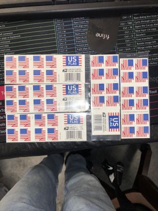 100 Usps 2018 Flag Forever Stamps (5 Booklets Of 20)