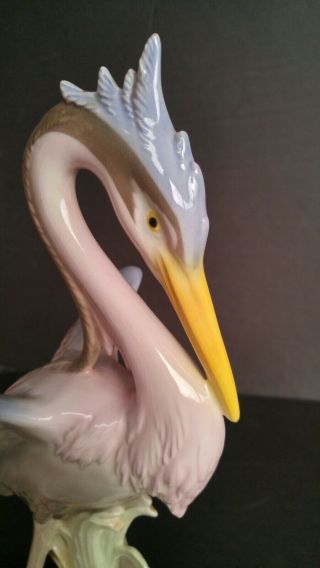Ball Brothers California Art Ware Porcelain Ceramic Bird Figurine Crane or Heron 3