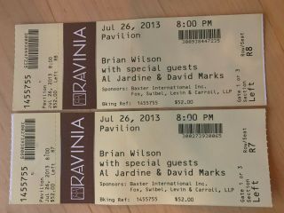 Brian Wilson 2013 Full Concert Tickets (ravinia - Chicago)