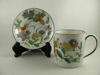 Wedgwood Early 19th C Coffee Cup Can & Saucer No 13 Floral Over Glaze Decoration