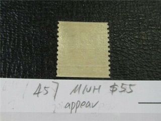 nystamps US Stamp 457 Appear OG NH $55 Washington J22x1652 2