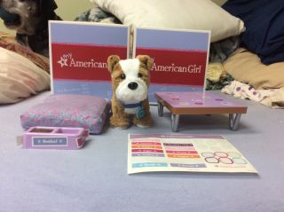 American Girl Meatloaf Bulldog Puppy Plus Dog Bed And Accessories Offers Welcome