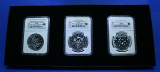 2008 Canada Maple Leaf,  09 & 10 Canada S$5 Vancouver 10 Olympics Silver Coin Set