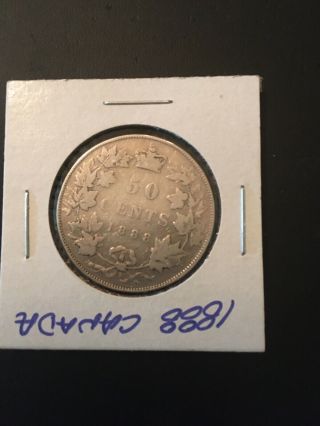 Canada Queen Victoria Half Dollar 50 Cents 1888 Very Good Scarce
