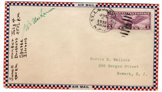 Roessler Airmail Envelope Signed W.  S.  Maclaren Pilot 1933