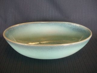 Glidden Art Pottery 1940 ' s Aqua Blue Canoe Centerpiece Bowl 36 over 12 inches 2