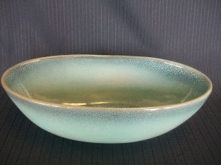 Glidden Art Pottery 1940 ' s Aqua Blue Canoe Centerpiece Bowl 36 over 12 inches 3