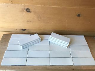 100 Vintage Heath Ceramic Tiles Linen White Satin Finish 2 - 6”