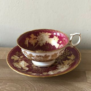 Lovely Wedgwood Tonquin Ruby Footed Cup & Saucer