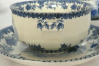WILLIAM JAMES FARMYARD ROOSTER CREAM SOUP BOWLS & SAUCERS SET OF 4 - 3