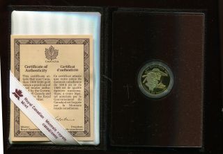 1989 Canada $100 Gold Coin Proof Mib (a389) Sainte Marie 1/4 Oz.  999 Gold