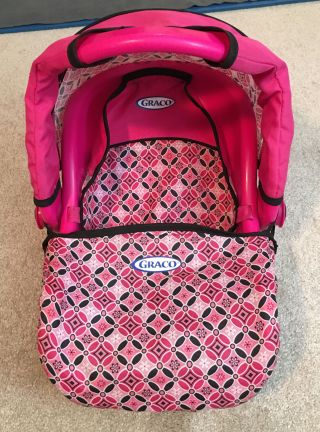 Graco Baby Doll Pretend Carrier Car Seat Fits 12 " - 18 " Travel Euc