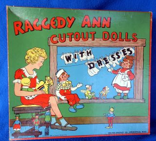 1941 Milton Bradley Raggedy Ann And Marcella Cut Out Doll Set,  Complete,  Uncut