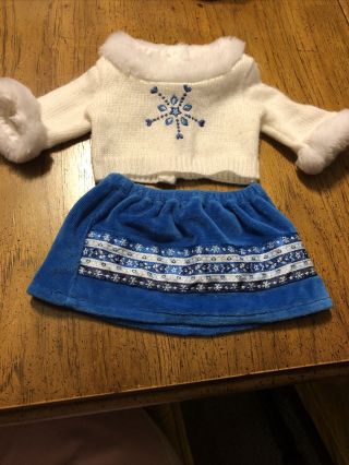 American Girl Bitty Baby Twins 2011 Partial Winter Play Sweater Skirt Euc