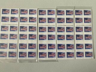 5 Five Booklets X 20 = 100 2018 Us Flag Usps Forever Postage Stamps.