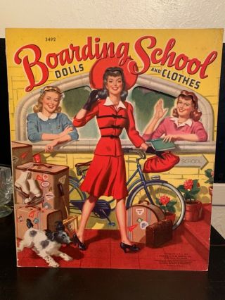 Vintage 1942 Boarding School Dolls And Clothes Merrill Un - Cut
