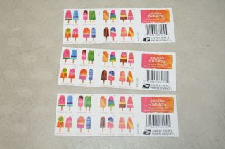 3 Booklets X 20 = 60 Stamp Usps Frozen Treats Forever Stamps