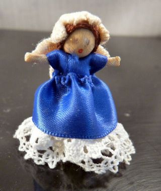 Wonderful Vintage Artist Made Wooden Doll 1:12 Dollhouse Miniature