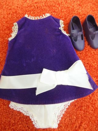 3 Piece Purple Velvet Dress Set For Vintage Ideal Velvet Doll - Crissy