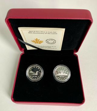 2017 $1 Canada 30th Anniversary Of The Loonie Fine Silver 2 - Coin Set