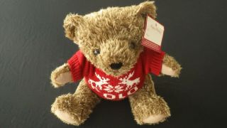 1998 Ralph Lauren Polo The Bear That Cares 15 " Teddy Bear Red Sweater W/tag