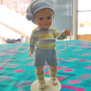 Vogue Ginny 8 " Doll With Beanie And Striped Sweater Includes Doll Stand