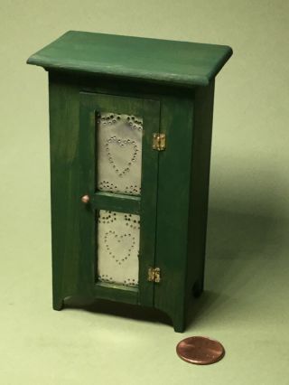 2003 Jelly Cabinet W/ Hand Punched Tin Panel Door By Cj’s - 1/12 Scale