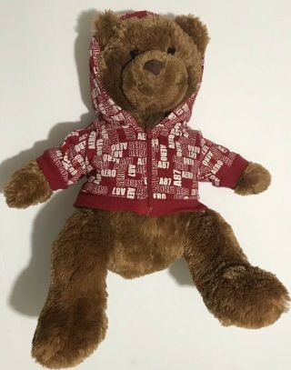 Aeropostale Teddy Bear Plush Red Hoodie Toy Stuffed Animal 17 "