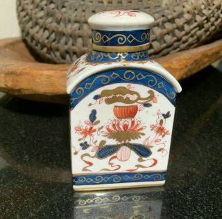 Porcelaine De Paris Hand Painted Asian Imari Style Tea Caddy / Lidded Jar - Xlnt