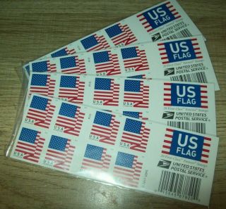 80 Usps Us Flag 2018 Forever Stamps Book (4 Books Of 20 Each) $44 Retail