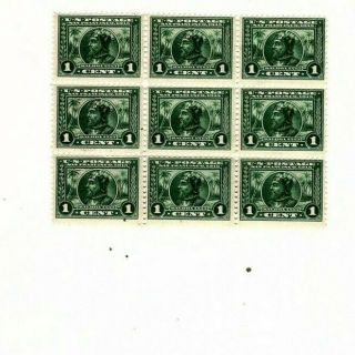 Us Stamp 397 Mnh 1 Cent 1913 Balboa Issue Block Of 9 (mb11