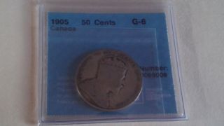 1905 Canada Silver 50 Cents G - 6 Cccs