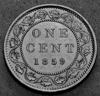 Canada Victoria Large 1 Cent 1859 95 Copper Canadian Penny, 3