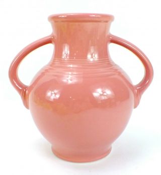 Fiestaware Rose Pink Millennium I Vase Homer Laughlin Company 2 Handle