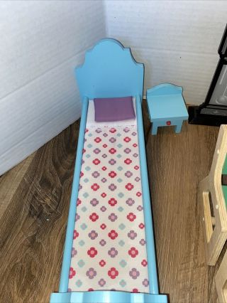 Barbie Wooden Dollhouse Furniture Couch Table Chairs Refrigerator Bedroom Clock 2