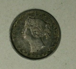 Canada Newfoundland Silver 5 Cents 1880 Vf A1924