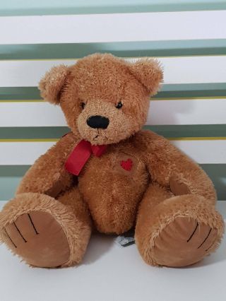 Russ Berrie Antonio Teddy Bear Plush Toy Soft Toy 34cm Kids Toy Red Bow Heart