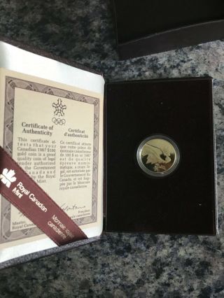 1987 Canada $100 Dollar Proof Gold Coin,  1988 Calgary Olympics,  W/